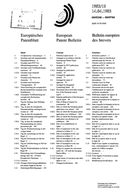 European Patent Bulletin 1982/15