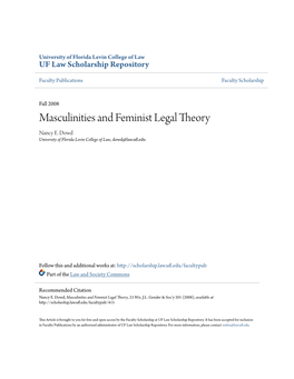 Masculinities and Feminist Legal Theory Nancy E