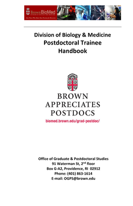 Postdoctoral Trainee Handbook