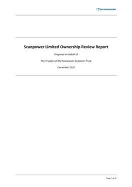 Scanpower Limited Ownership Review Report