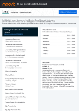 66 Bus Dienstrooster & Lijnroutekaart