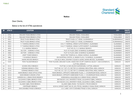 Notice Dear Clients, Below Is the List of Atms Operational