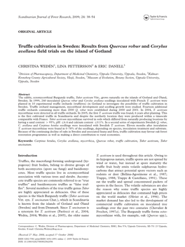 Truffle Cultivation in Sweden: Results from Quercus Robur and Corylus Avellana Field Trials on the Island of Gotland