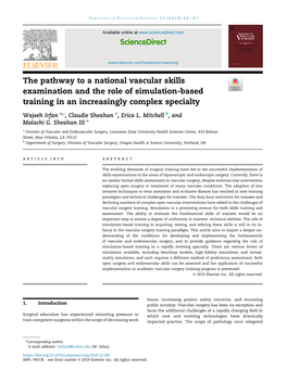 The Pathway to a National Vascular Skills Examination and the Role of Simulation-Based Training in an Increasingly Complex Specialty