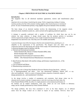 Electrical Machine Design Chapter.1 PRINCIPLES OF