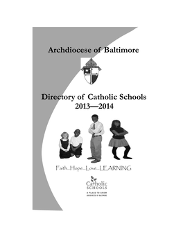 Archdiocese of Baltimore Directory of Catholic Schools 2013—2014