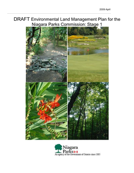 DRAFT Environmental Land Management Plan for the Niagara Parks Commission: Stage 1