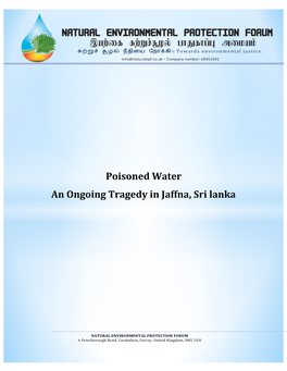 Poisoned Water an Ongoing Tragedy in Jaffna, Sri Lanka