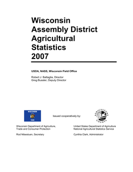 Wisconsin Assembly District Agricultural Statistics 2007