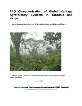 FAO Characterisation of Global Heritage Agroforestry Systems in Tanzania and Kenya