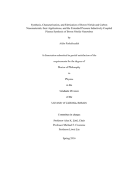 Synthesis, Characterization, and Fabrication of Boron Nitride and Carbon Nanomaterials, Their Applications, and the Extended