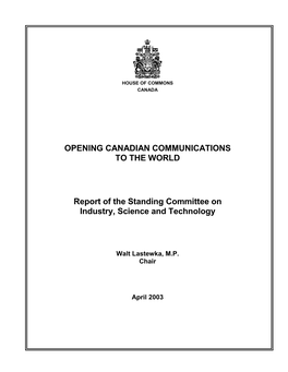 Opening Canadian Communications to the World