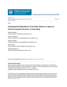 Assessing the Dependence of an Urban System in Japan on Forest Ecosystem Services: a Case Study