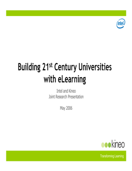 Building 21St Century Universities with Elearning