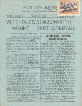 R EWE WEI RD TALES & FARNSWO RTH WRIGHT PART COMPANY