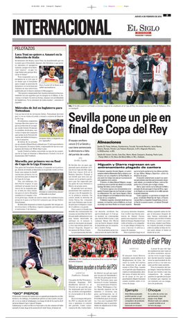 Sevilla Pone Un Pie En Final De Copa Del