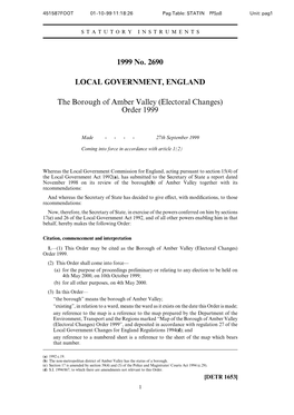 1999 No. 2690 LOCAL GOVERNMENT, ENGLAND The