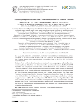 Pterodactyloid Pterosaur Bones from Cretaceous Deposits of the Antarctic Peninsula