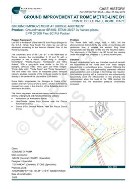 CH-TL-IT-Ground Improvement at Bridge Abutments on Rome Metro B1