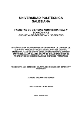 Universidad Politécnica Salesiana Facultad De Ciencias Administrativas