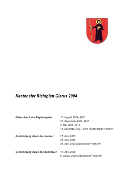 Kantonaler Richtplan Glarus 2004