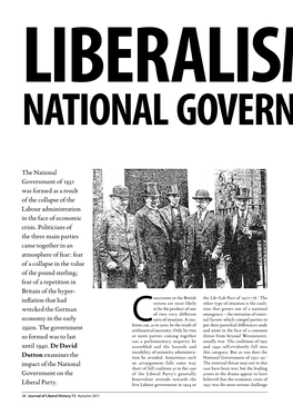 Liberalism and the National Government, 1931 – 1940