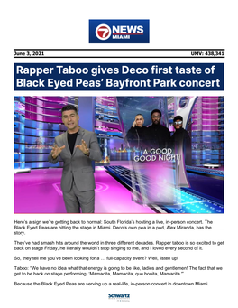 South Florida's Hosting a Live, In-Person Concert. T