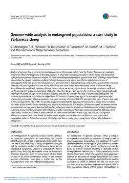 Genome-Wide Analysis in Endangered Populations: a Case Study in Barbaresca Sheep