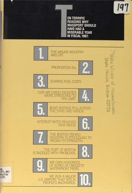 En Terrific Reasons Why Massport Should Have Had a Miserable Year in Fiscal 1981