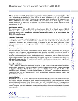 Current and Future Market Conditions Q4 2012