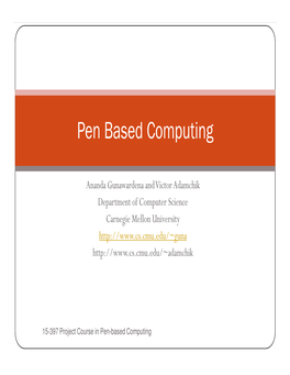 Pen Based Computing