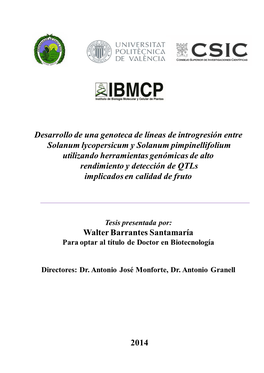 Desarrollo De Una Genoteca De Líneas De Introgresión Entre Solanum