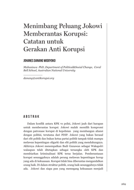 Menimbang Peluang Jokowi Memberantas Korupsi: Catatan Untuk Gerakan Anti Korupsi