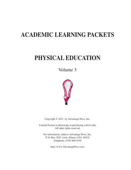 Academic Learning Packets Physical Education