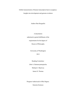 Global Measurements of Human Transcription Factor Occupancy