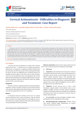 Cervical Actinomicosis - Difficulties in Diagnosis and Treatment- Case Report