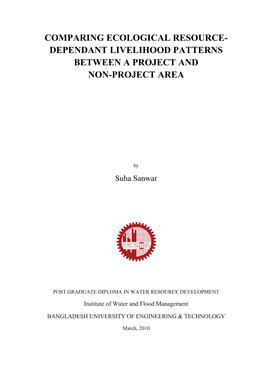 Comparing Ecological Resource- Dependant Livelihood Patterns Between a Project and Non-Project Area