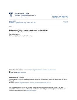 Billy Joel & the Law Conference