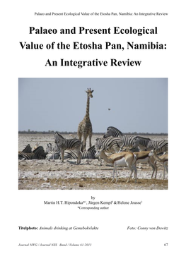 Palaeo and Present Ecological Value of the Etosha Pan, Namibia: an Integrative Review