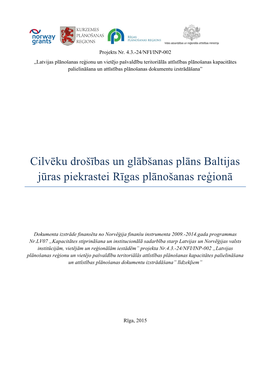 Cilvēku Drošības Un Glābšanas Plāns Baltijas Jūras Piekrastei Rīgas Plānošanas Reģionā