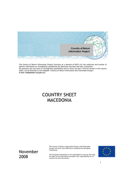 Country Sheet Macedonia
