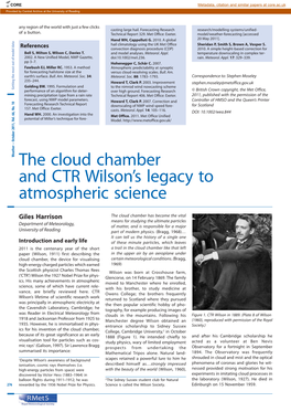 The Cloud Chamber and CTR Wilson's Legacy to Atmospheric