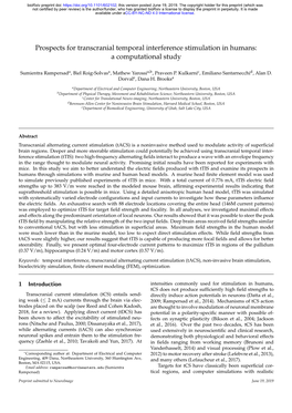 Prospects for Transcranial Temporal Interference Stimulation in Humans: a Computational Study