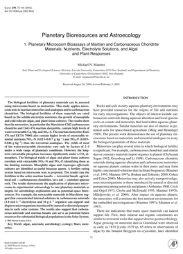 Planetary Bioresources and Astroecology