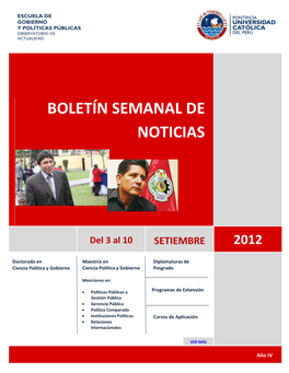 Boletín Semanal De Noticias