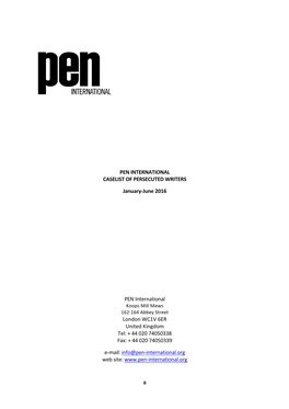 Pen International Caselist of Persecuted Writers