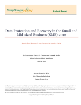 Data Protection and Recovery in the Small and Mid-Sized Business (SMB) 2012