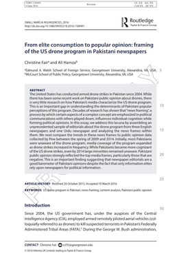 Framing of the US Drone Program in Pakistani Newspapers