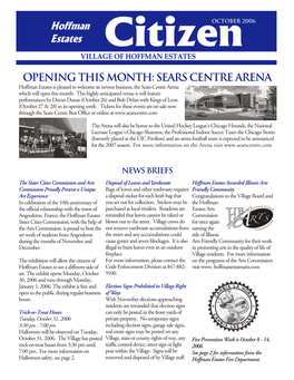 Sears Centre Arena Hoffman Estates Is Pleased to Welcome Its Newest Business, the Sears Centre Arena Which Will Open This Month