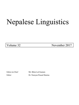 Nepalese Linguistics